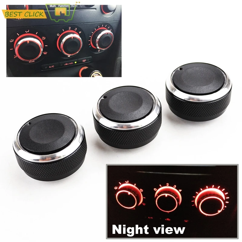 

3PCS FOR MAZDA3 MAZDA 3 M3 2003 2004 2005 2006 2007 2008 SWITCH KNOB KNOBS HEAT HEATER CONTROL BUTTONS DIALS A/C AIR CON COVER