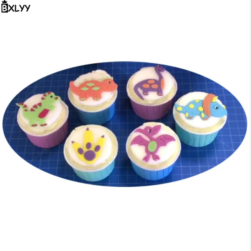 BXLYY 2 шт. формы для печенья в форме динозавра DIY украшения для дня рождения Детские Инструменты для украшения торта Формы для выпечки Кондитерские инструменты. 75z