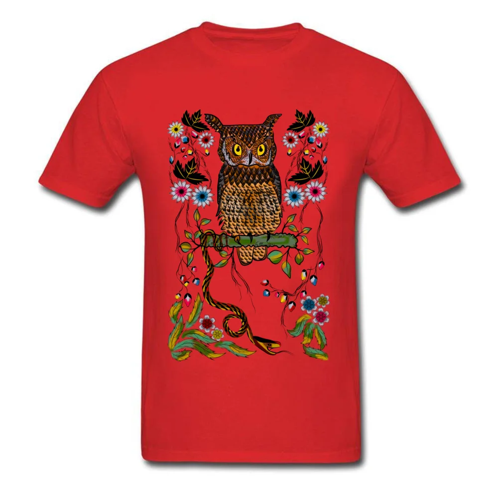 Vibrant Jungle Owl and Snake_red