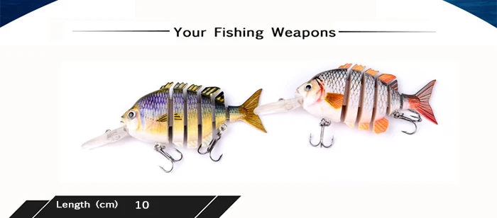 Fishing Lures Jointed Bionic 6 Segments 10cm 13.6g Artificial Lures Perch Walleye Pike Sunfish Hard Bait Fishing Tackle  (2)