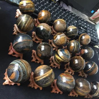 

Hot Sell Magic Tiger-eye Sphere 20 pcs a lots Natural FengShui Crystals Craft Home Decorative Balls Gift