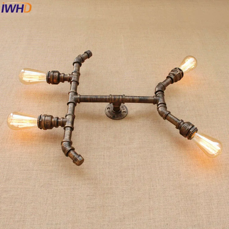 American Vintage Sconce Wall Lights E27 Plated Loft Iron Wall Lamp Bed Retro Industrial Bathroom Stair Antique Lamp Luminaria