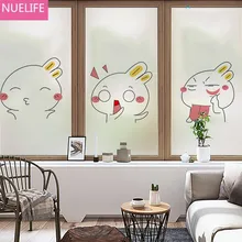 Пользовательский размер мультфильм милый персонаж дизайн статическое электрическое окно пленка Туалет дверь движущаяся офисная непрозрачная 60x90 см стеклянная пленка A