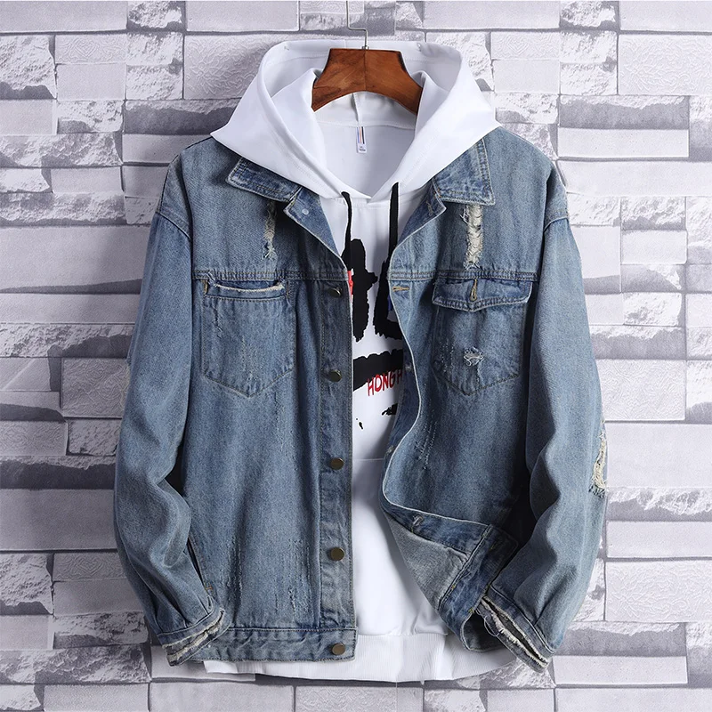 

classic fashion men's cotton washed jean jacket denim coat