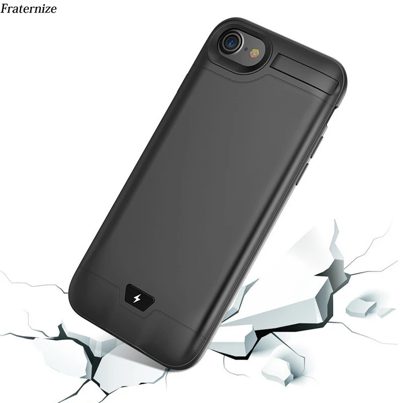 Beste 5000 8000 mah Backup Power Bank Battery Case Voor iPhone 6 6 s 7 8 Plus Slanke Ultra Dunne opladen Battery Case Charger Case Cover