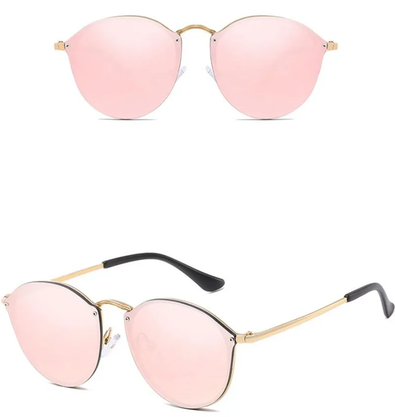 Модные женские солнцезащитные очки кошачий глаз фирменный дизайн металлические ножки зеркальные безободковые солнцезащитные очки для женщин солнцезащитные очки UV400
