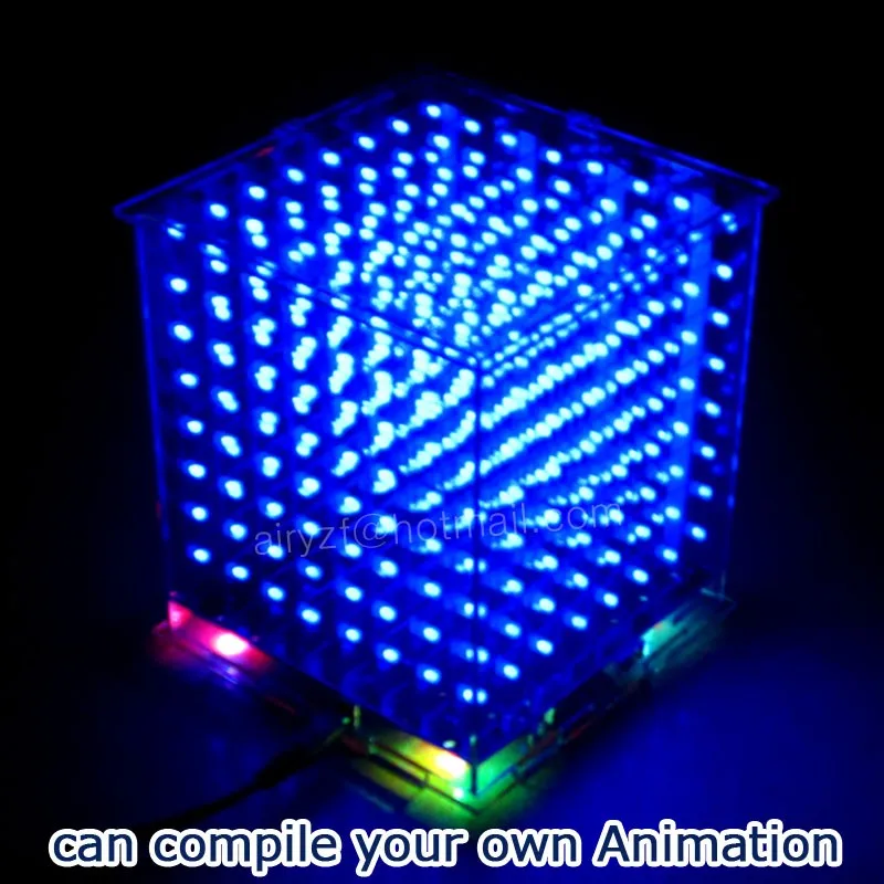DIY 3D8 многоцветный мини свет куб kit с Отличной анимации 3D 8 8x8x8 пикселей Электронный наборы/Младший