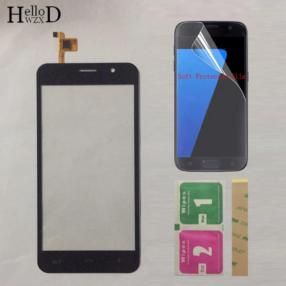Мобильный сенсорный экран стекло для HOMTOM HT16 HT16 Pro Сенсорный экран дигитайзер Сенсорная панель Сенсорное стекло+ защитная пленка - Цвет: Black