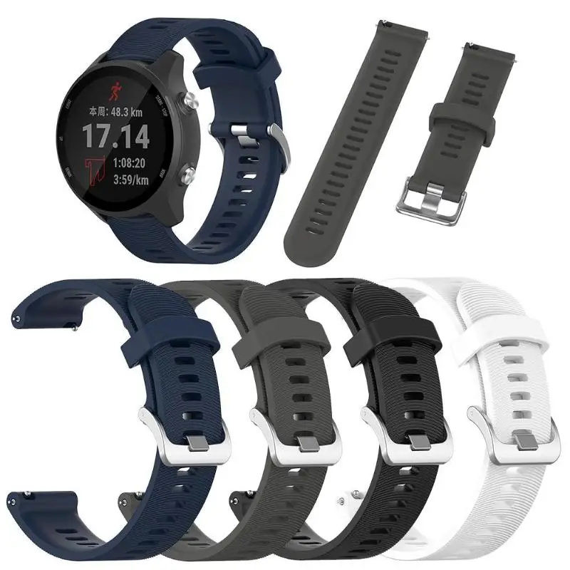 

ALLOYSEED Replacement Soft Silicone Smart Watch Strap Watchband Bracelet for Garmin Forerunner 245M/245 Smartwatch Belt Straps