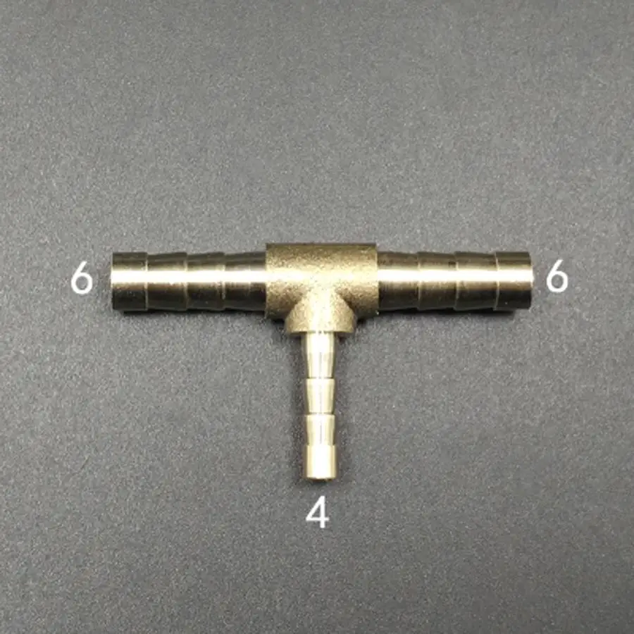 

Brass Hose Barb Reducer Fitting Tee 3 Way Splitter 6-4-6mm Water Gas