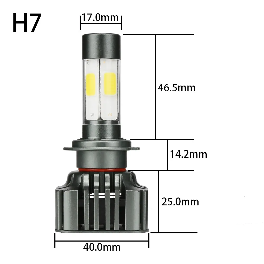 Zdata H7 светодиодная лампа Canbus Led головной светильник s COB 100 Вт 12000 лм/комплект 12 в 24 в автомобильный противотуманный светильник Авто 3000 К 6000 К 8000 К лампа льда для автомобилей