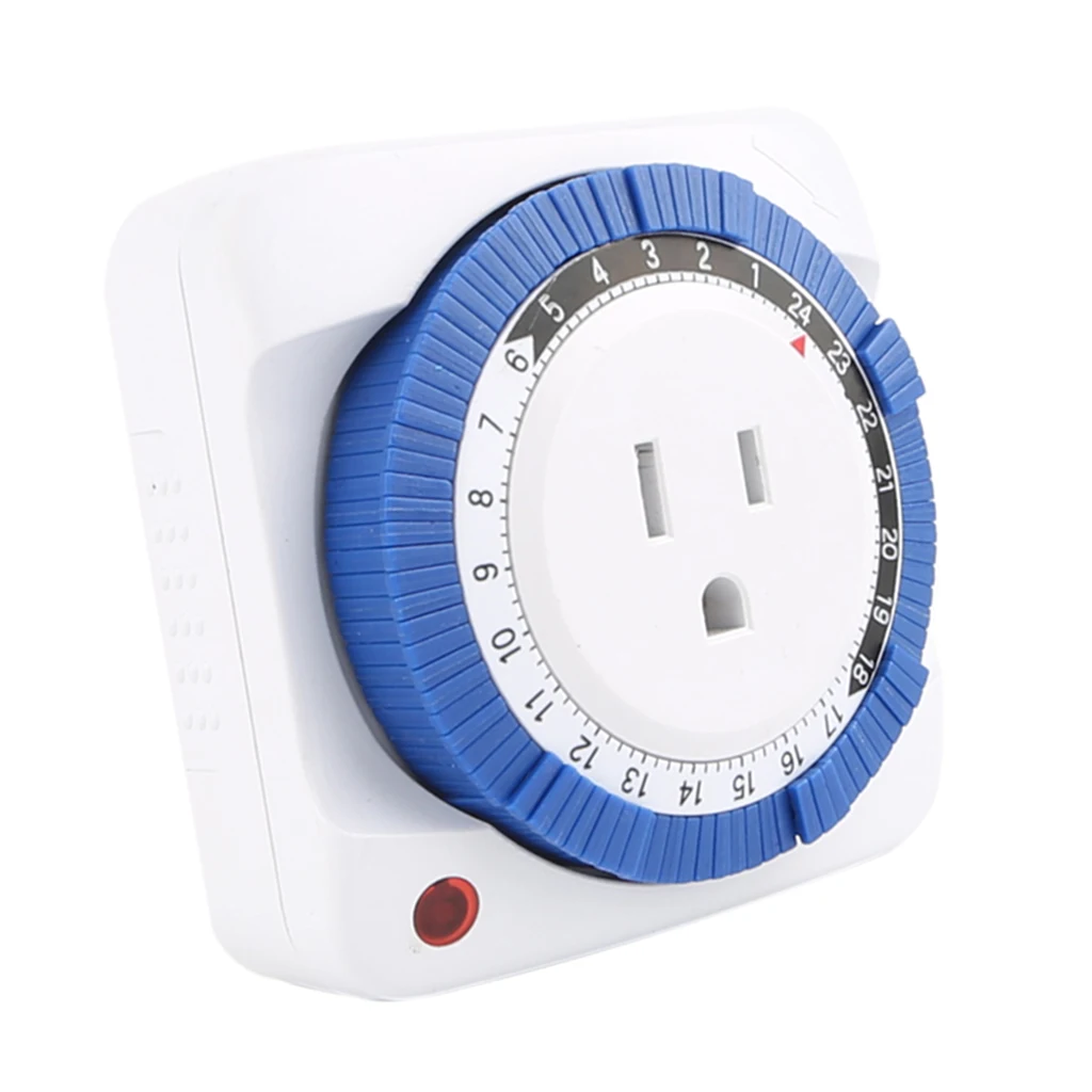 24Hour Mechanical Outlet Timer Home Appliance Interval Clock Wall Plate US Plug Office Hotel Commercial Graded	
