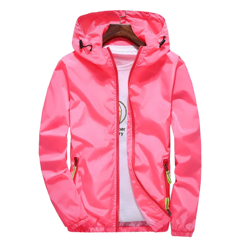 

Spring Autumn Young Men Windbreaker Hooded Jacket Slim Thin Clothing Top Quality Waterproof Plus Size New hooded teen casual