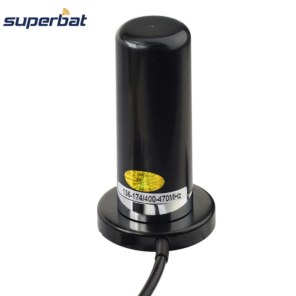 Superbat Vehicle/Car Mobile Radio VHF/UHF Dual Band Antenna 9cm Base Magnetic Mount BNC Male Plug 5M Cable for BC125AT Scanner