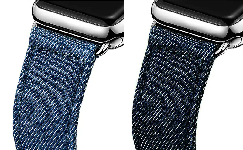 

URVOI band for apple watch series 4 3 2 1 strap belt for iwatch canvas with classic buckle dark denim blue jean 38 42mm