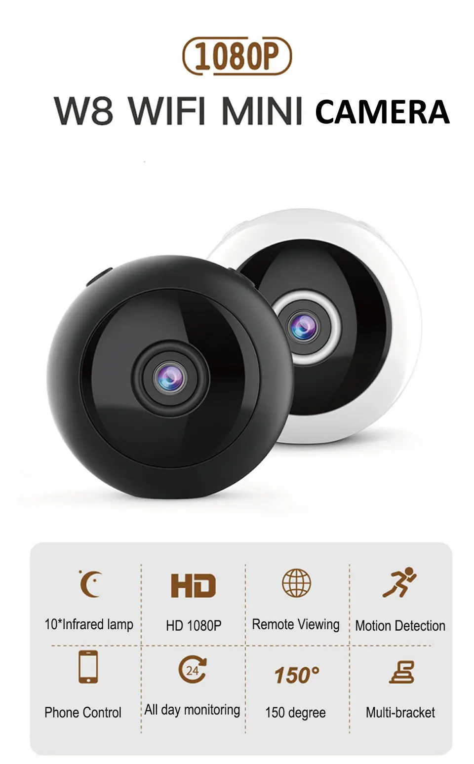 Mini WiFi Camera 1080P HD Wireless IP P2P Camera Small Micro Cam Motion Detection Night Vision Home Monitor Security Camcorders