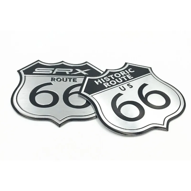 7x7 см Автомобильная наклейка Стайлинг Америка США ROUTE 66 дорога 3D металлический