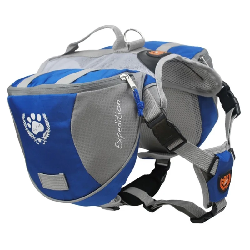 Средний Большой жилет для собак, ремни для рюкзака, ремни для рюкзака для собак, нагрудный ремень, светоотражающий дорожный - Цвет: blue