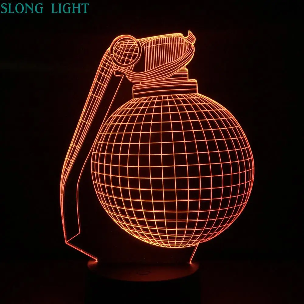 

Antitank Hand Grenade Night Light Led 3D Illusion Touch Sensor Decoration Children Kids Gift Frag Weapon Table Lamp Bedroom