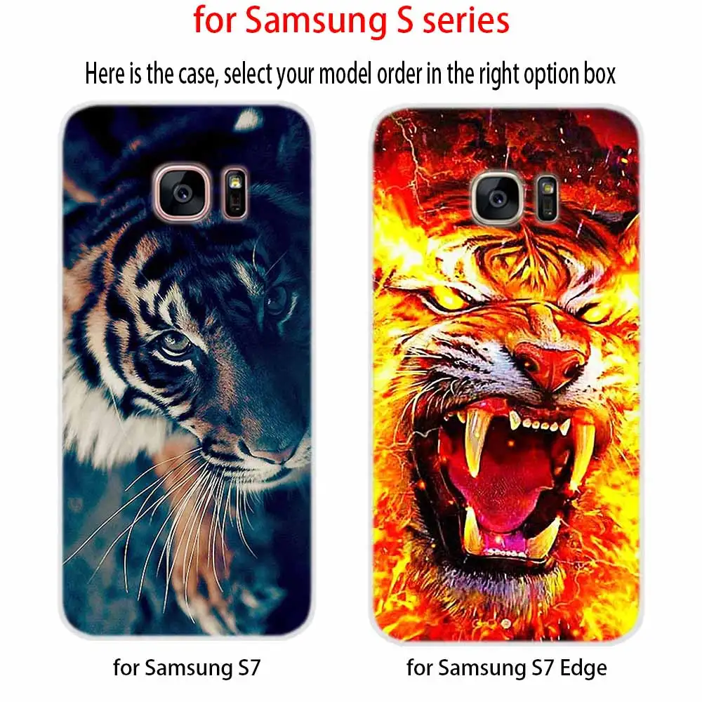 Мягкий чехол с изображением тигра для Samsung Galaxy S7 Edge S8 S9 S10 S11 S20 S30 Plus Lite E|Бамперы| |