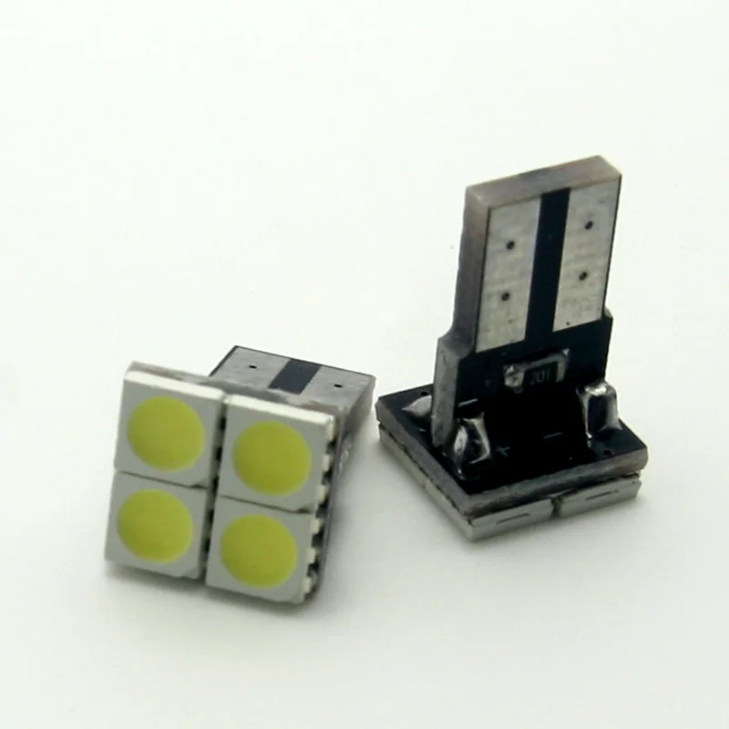 CANBUS 2 шт./лот T10 без ошибок 1 Вт W5W 4SMD 5050 специальная форма 48lm светодиодный лампы