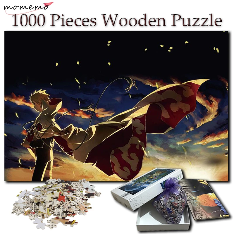 

MOMEMO Naruto Jigsaw Puzzles 1000 Pieces for Adults Wooden Puzzles Cartoon Uzumaki Anime Naruto Puzzle Games Wooden Toys Gifts