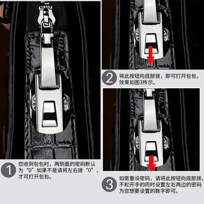 Кошелек из натуральной кожи с узором «крокодиловая кожа», мужские клатчи, сумка, мужские сумки, деловой кошелек, качественный мужской кошелек с замком и паролем