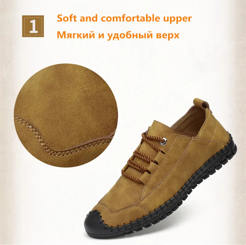 2019 New Fashion Leather Spring Casual Shoes Men's Shoes Handmade Vintage Loafers Men Flats Hot Sale Moccasins Sneakers Big Size HTB1MsldaEvrK1RjSszfq6xJNVXaa - 2019 New Fashion Leather Spring Casual Shoes Men's Shoes Handmade Vintage Loafers Men Flats Hot Sale Moccasins Sneakers Big Size
