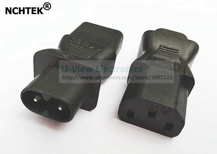 

NCHTEK IEC 320 C8 Figure 8 Type 2pin Male To C13,IEC 320 C8 Male Plug to C13 3Pin Female Socket Power Adapter/Free Shipping/2PCS