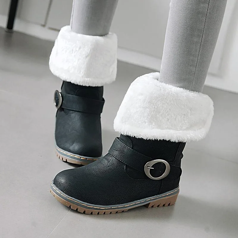 

SARAIRIS best quality dropship big size 34-46 comfort women shoes snow Boots Winter warm plush russia mid-calf Boots shoes woman