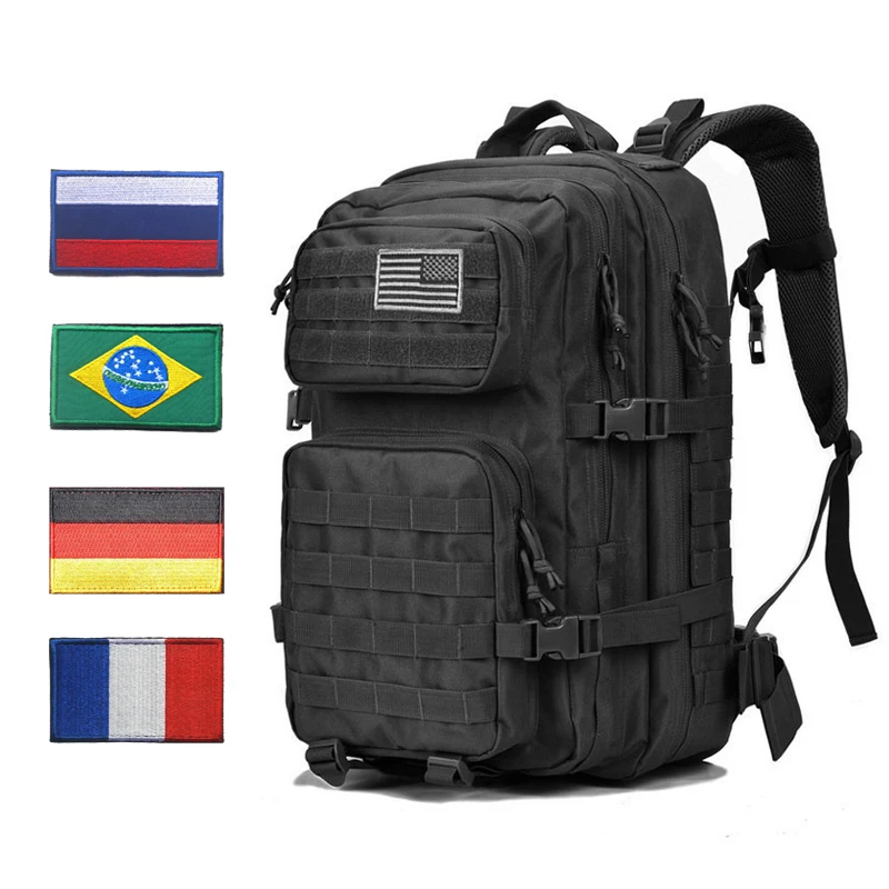 Preise Militärische Taktische Rucksack Tasche Männer Männlichen 45L Große Armee Tactic Zurück Pack Molle 3P Angriff Angriff Wasserdichte Outdoor Schwarz bagpack
