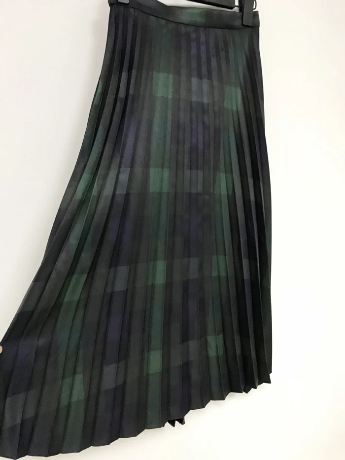 Женская шикарная винтажная стильная британская шотландская клетчатая длинная Плиссированная юбка с поясом