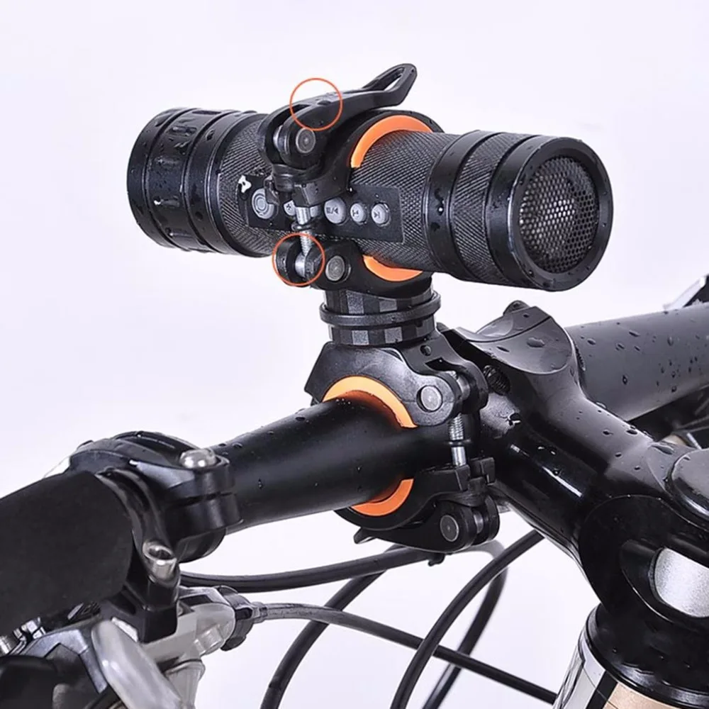 360 градусов вращения велосипед Подседельный штырь зажимы двойной СВЕТОДИОДНЫЙ Фонарь держатель фара насос руль велосипеда аксессуар