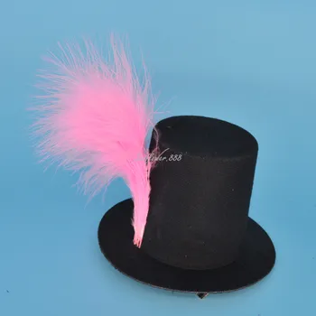 

Woman Girl Lady Wedding Party Gift Mini Top Hat Feather Peacock Hair Clip