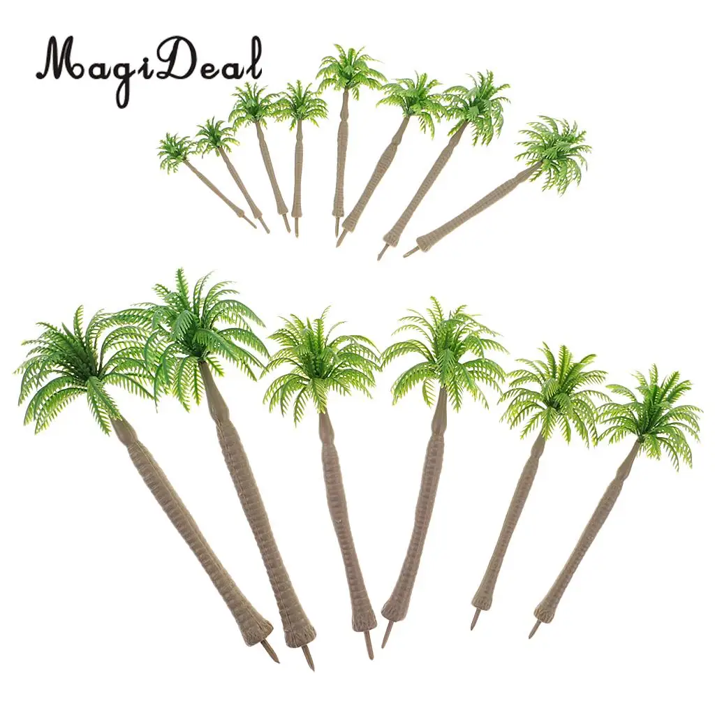 Simulation 20Pcs 1/250 Scale Coconut Tree Model for Garden Park Model Building Scenery Diorama Layout Home Office Desk Decor