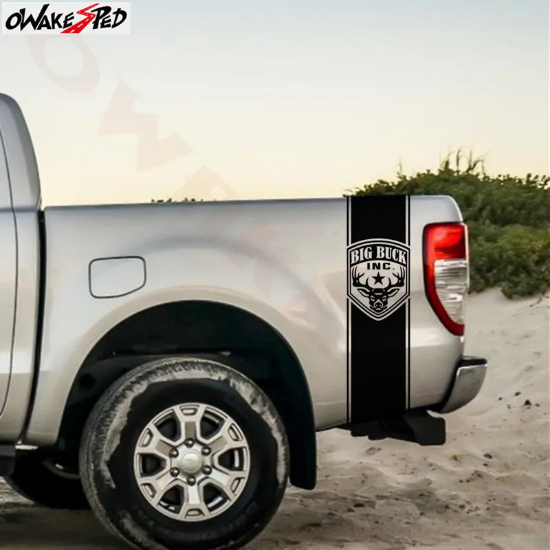 

Animal Deer Graphics Badge Sticker Pickup Truck Bed Stripes Decor Decals Automobile Body Side Accessories Stickers