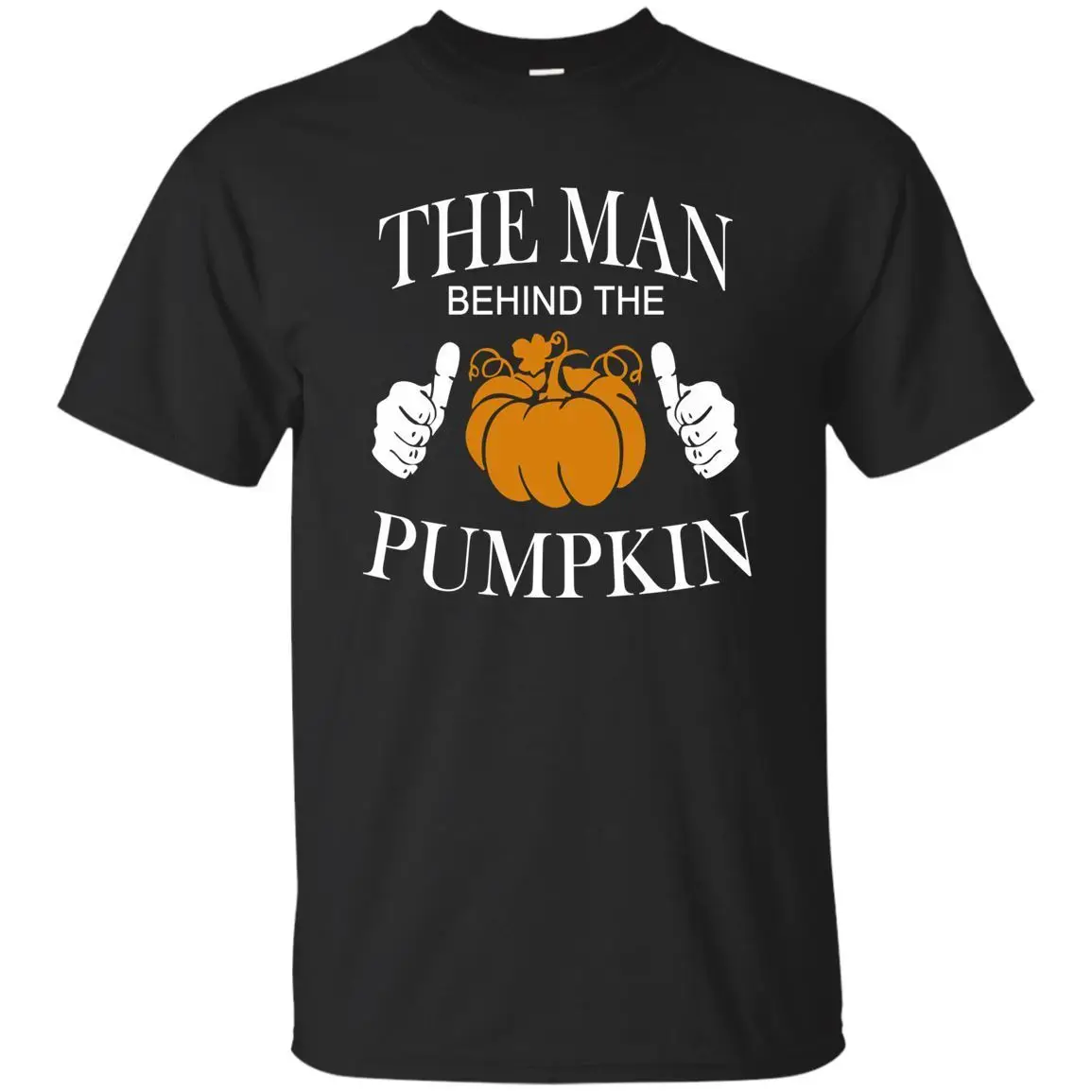 Black Navy Tee The Man Behind Pumpkin Funny Pregnant Halloween T-shirt Mens | Мужская одежда