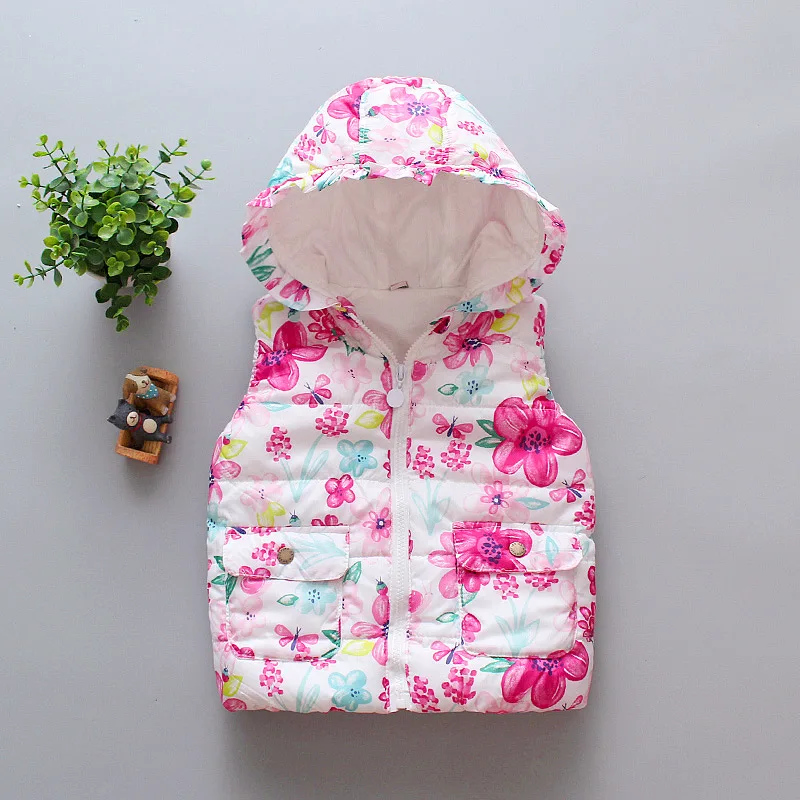 Haokaini Baby Toddler Sleeveless Vest Coat Children Fall Winter Warm Hooded Waistcoat