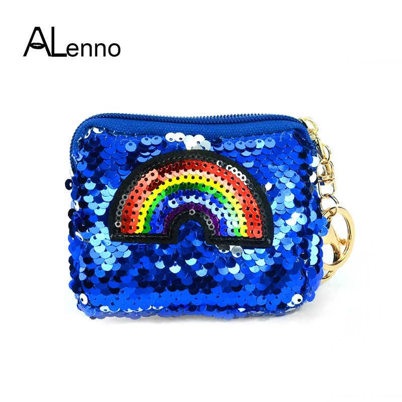 Glitter Paillette Cute Rainbow Trinket Small Pendant Leather Keychains