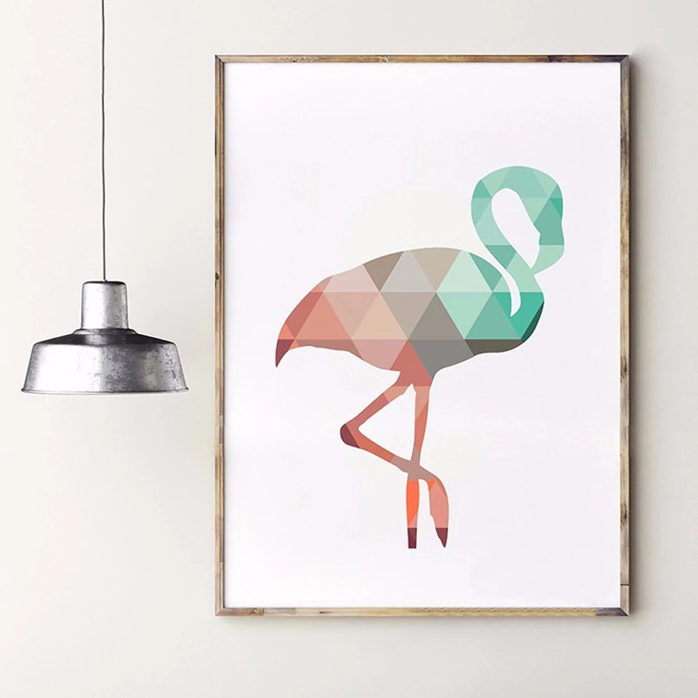 xdr479 Nordic Flower Flamingo Canvas Art Print Poster, Wall Paintings for Living Room Home Decor Scandinavian Art Picture Bird