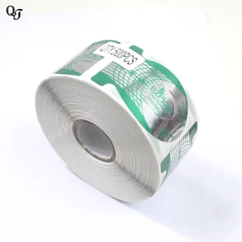

500pcs/lot Nail Gel Extension Nail Form Paper Nail Art Tip Extension Nail Forms for Acrylic UV Gel Cute Fish Design Green T10