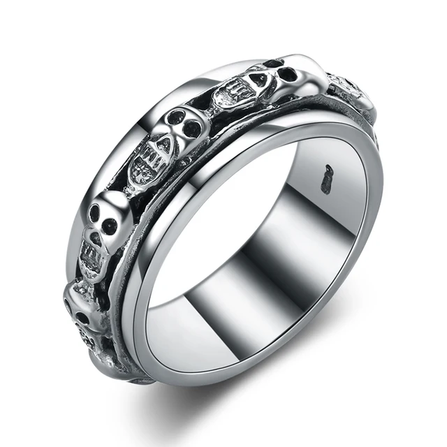 6 types men punk ring authentic 925 sterling silver men ring skull average men s ring size