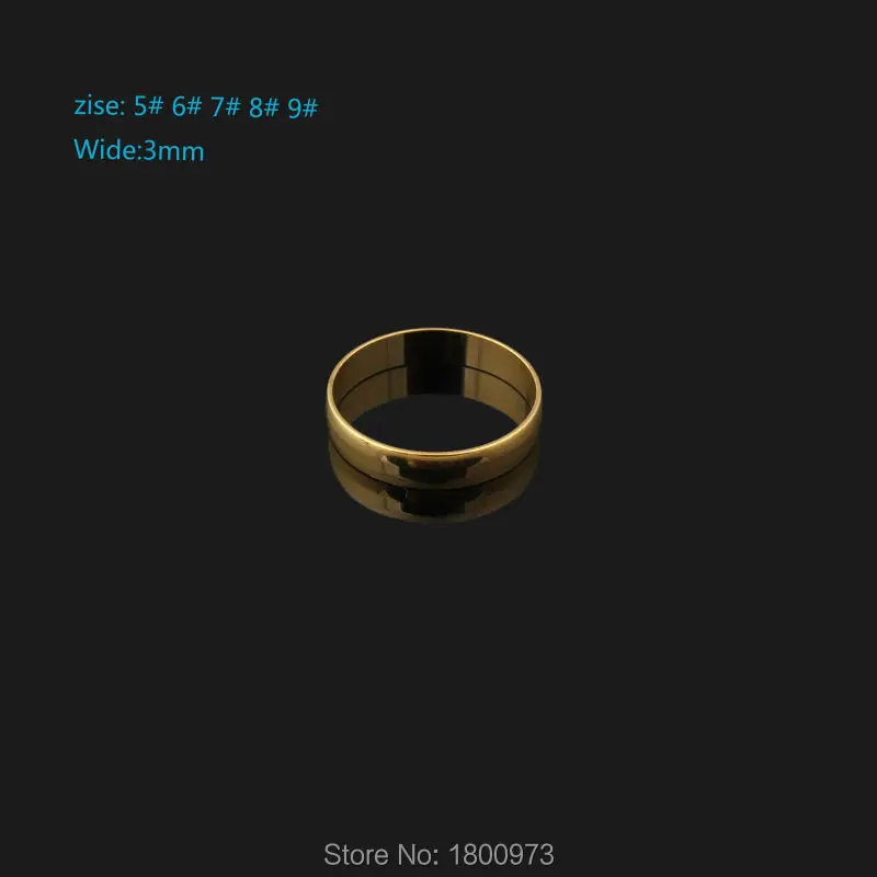 

Simple style18K Gold Color Rings Fashion Jewelry Men Women Unisex Wide 3MM Middle East/Russia/Arabic/African/Brazil/Kenya