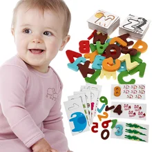 Baby Wooden Puzzle Letter Digital Card Kids Numbers Account Animals Pattern Learning Early Educational Toys Developing