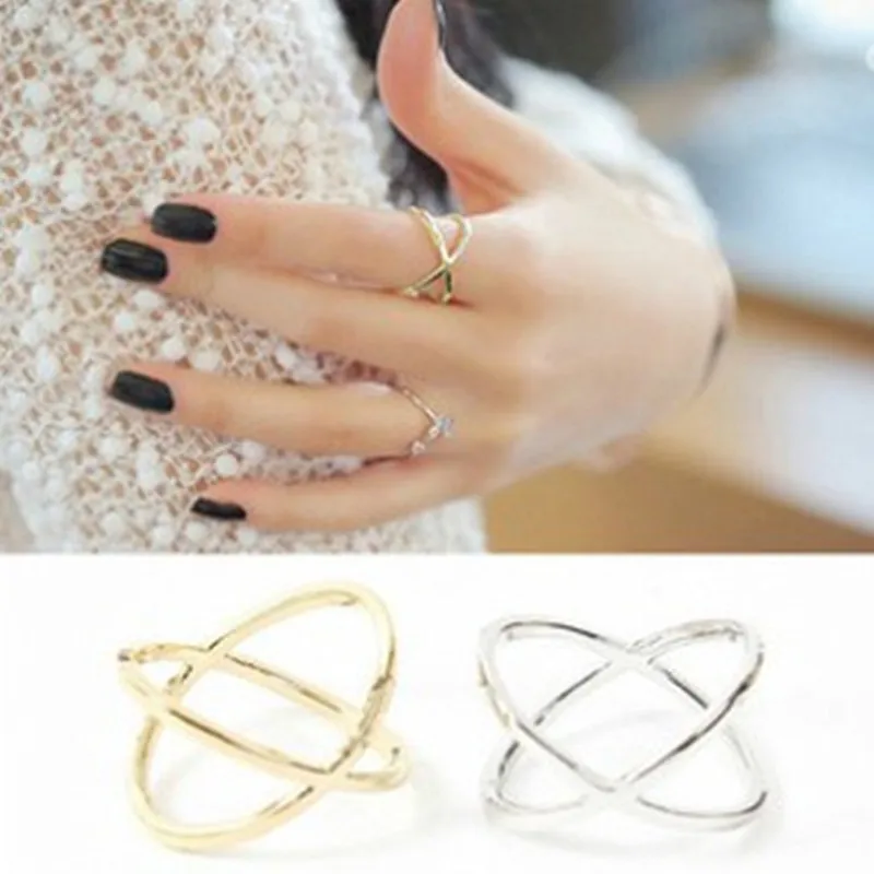 2018 fashion of the new X thermal model of finger gelenke women surrounding three-dimensional hollow ring cross hot fashion in - Image 2
