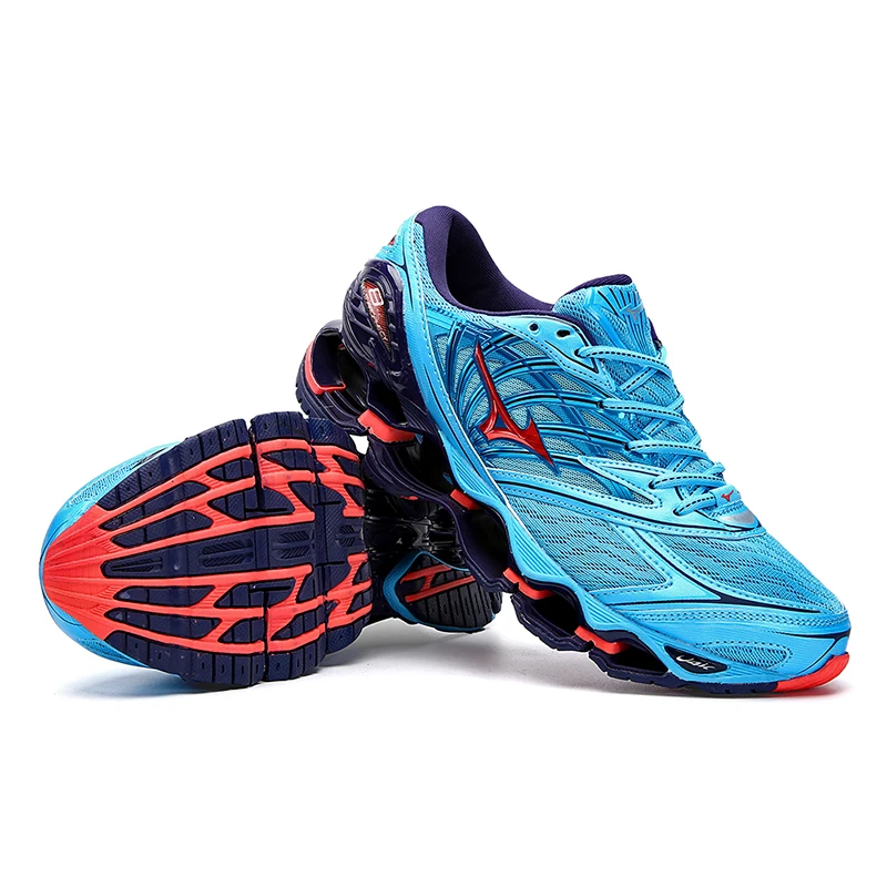 Дешевая мужская обувь Mizuno Wave Prophecy 8, синяя, Лидер продаж, устойчивая спортивная обувь для бега, тяжелая атлетика, Размер 40-45