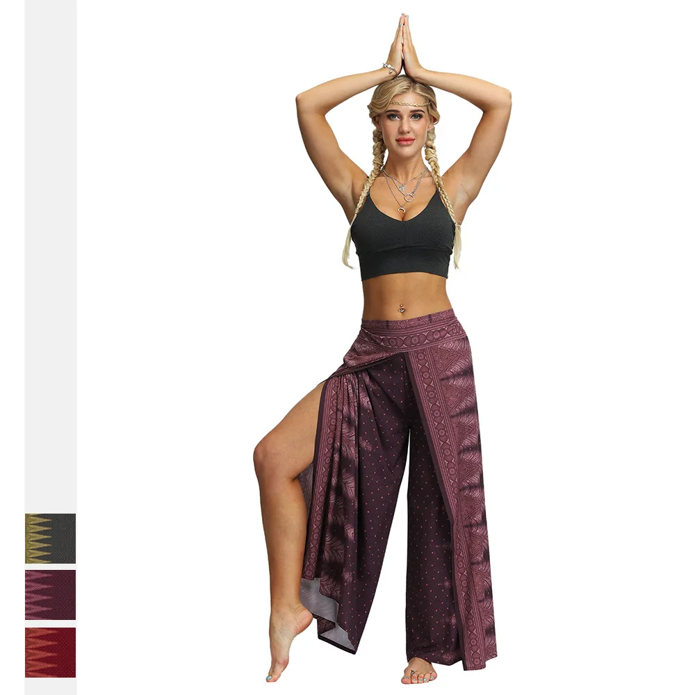 

Summer Women Yoga Pants Printed Indian Wide Leg Loose Yoga Trousers Sweatpatns casual jogging workout fitness pant sportswear