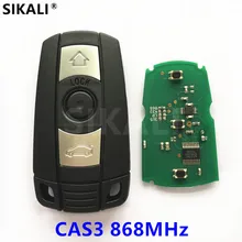 Chave automotiva remota smart, controle remoto para bmw cas3, sistema 868mhz, para séries 1/3/5/7 x5 x6 z4