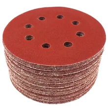 100 шт "(127 мм) шлифовальная бумага крюк и петля Самоклеящиеся с алюминиевой окисленной поверхностью шлифовальные абразивные диски для металла