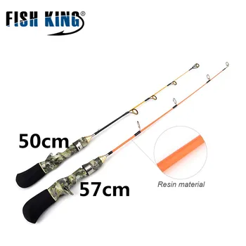 

FISH KING 1PC 50cm/57cm Mini Portable Resin Winter Ice Fishing Casting Rods Pole For Fishing Tackle